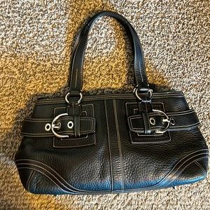 Beautiful Black Coach Handbag w/ silver accents.